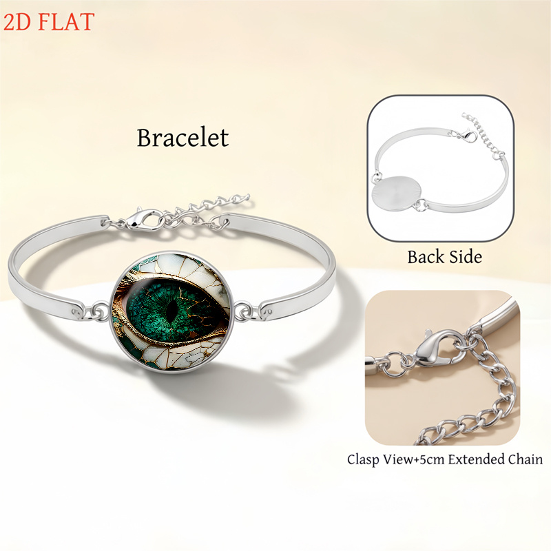 5pc Eye-Themed Women's Necklace, Earrings, Brooch, Bracelet Set